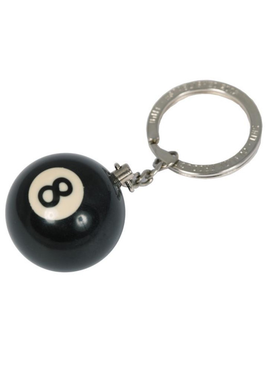 UNIT - EIGHT BALL KEYRING BLACK ONE SIZE