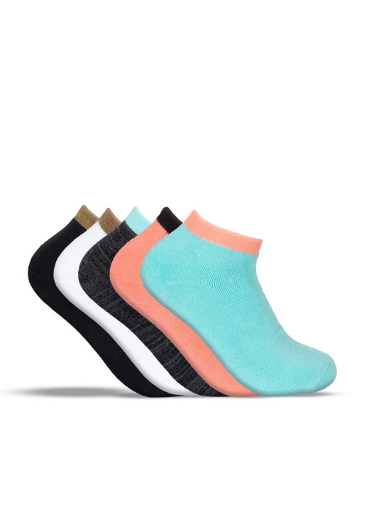 UNIT - 5 PACK LADIES BAMBOO SOCKS STAPLE LO LUX MULTI ONE SIZE