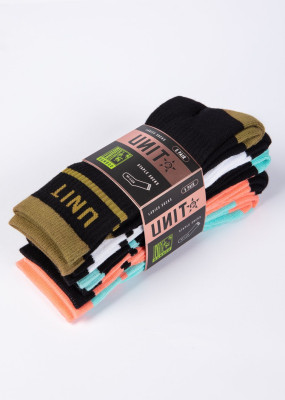 UNIT - 5 PACK LADIES BAMBOO SOCKS STAPLE HI LUX MULTI ONE SIZE